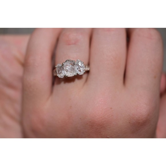 Unique Engagement Ring, Diamond Ring, raw stone ring, Anniversary Ring - Picture 1 of 6